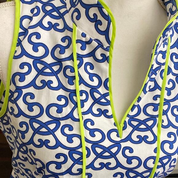 Sleeveless Dress Tunic Neckline Sheath Blue Green Golf Tennis 8 Vince Camuto GUC - Picture 2 of 10